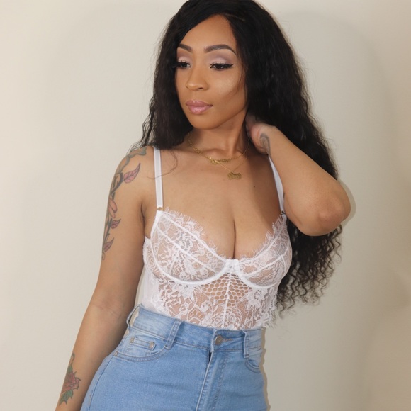 Lisa Lace Teddy Bodysuit White - Picture 3 of 5